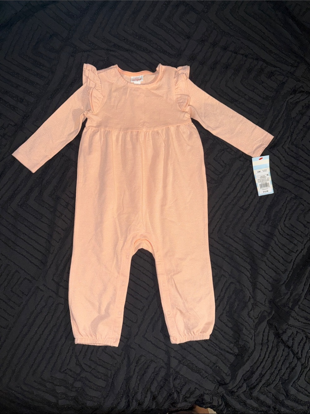 Cat & Jack Peach Long-Sleeve Ruffle One-Piece